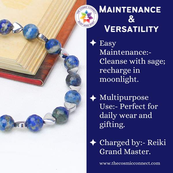 Lapis Lazuli Faceted Healing Bracelet – Wisdom, Communication & Inner Truth 10