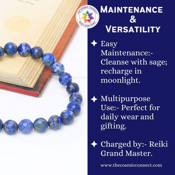 Lapis Lazuli Faceted Healing Bracelet – Wisdom, Communication & Inner Truth 5