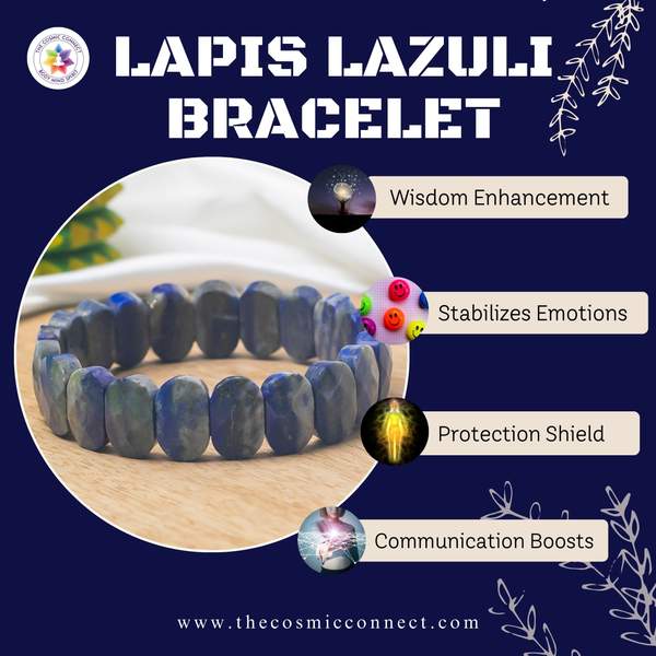 Lapis Lazuli Gem Cut Healing Bracelet for Clear Communication 3