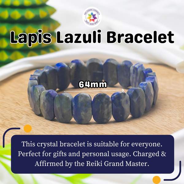 Lapis Lazuli Gem Cut Healing Bracelet for Clear Communication 4
