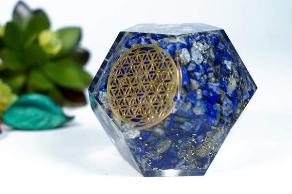 Lapis Lazuli Orgone Dodecahedron for Wisdom, & Higher Consciousness
