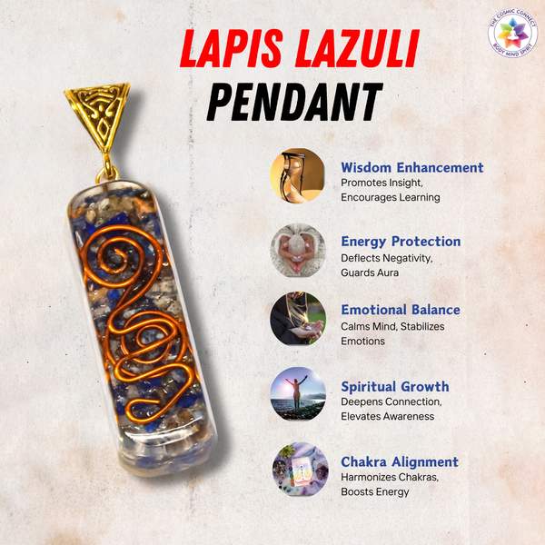 Lapis Lazuli Orgone Pendant for Wisdom, Intuition & Spiritual Power 2