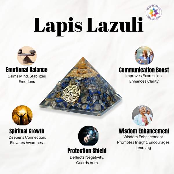 Lapis Lazuli Orgone Pyramid Unlock Wisdom, Truth & Inner Peace