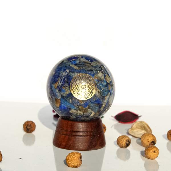 Lapis Lazuli Orgone Sphere for Wisdom, Truth, & Inner Power