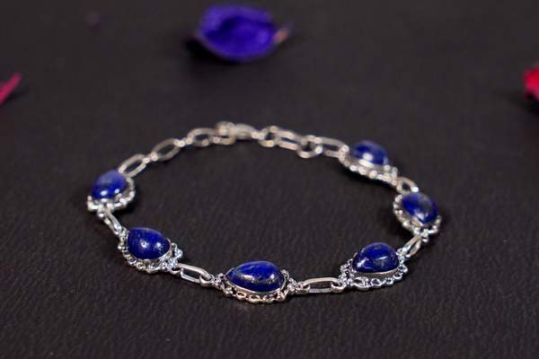 Lapis Lazuli Silver Bracelet Embrace Inner Wisdom & Clarity