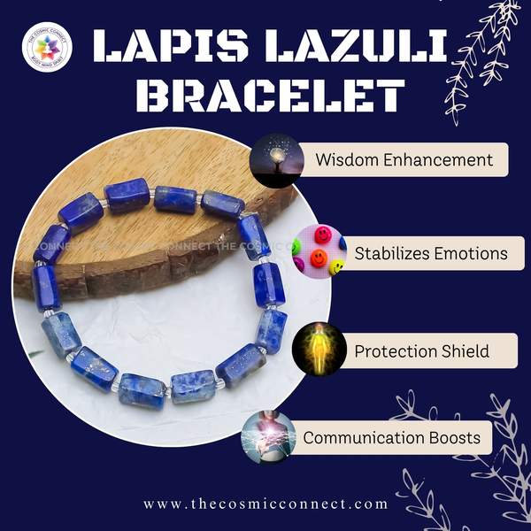 Lapis Lazuli Tube Healing Bracelet Unlock Inner Wisdom 3
