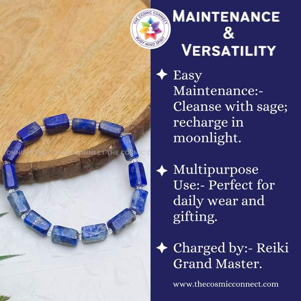 Lapis Lazuli Tube Healing Bracelet Unlock Inner Wisdom 5