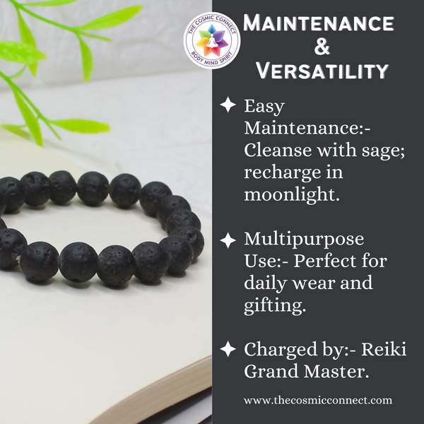 Lava Stone Bracelet - Grounding & Protection 10