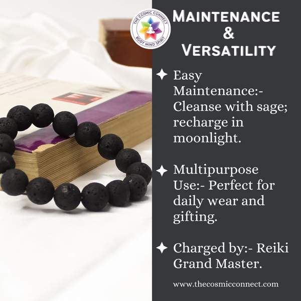 Lava Stone Bracelet - Grounding & Protection 14