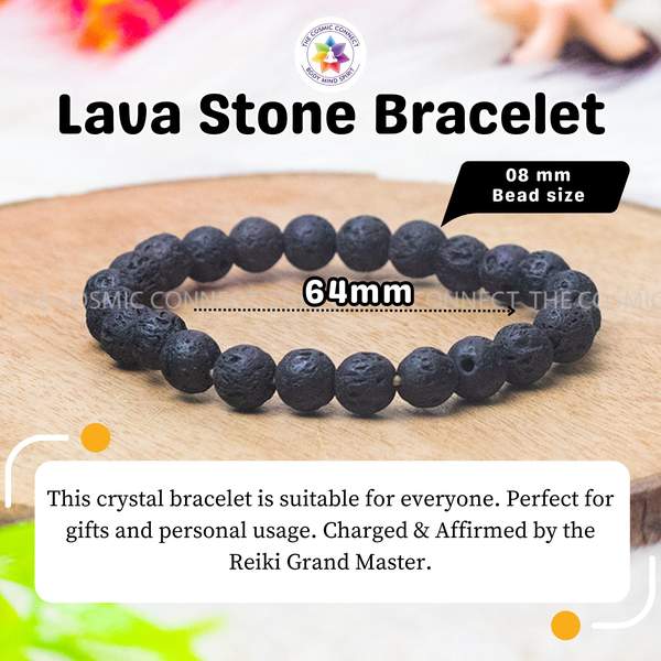 Lava Stone Bracelet - Grounding & Protection 4