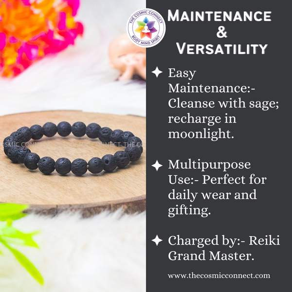 Lava Stone Bracelet - Grounding & Protection 5