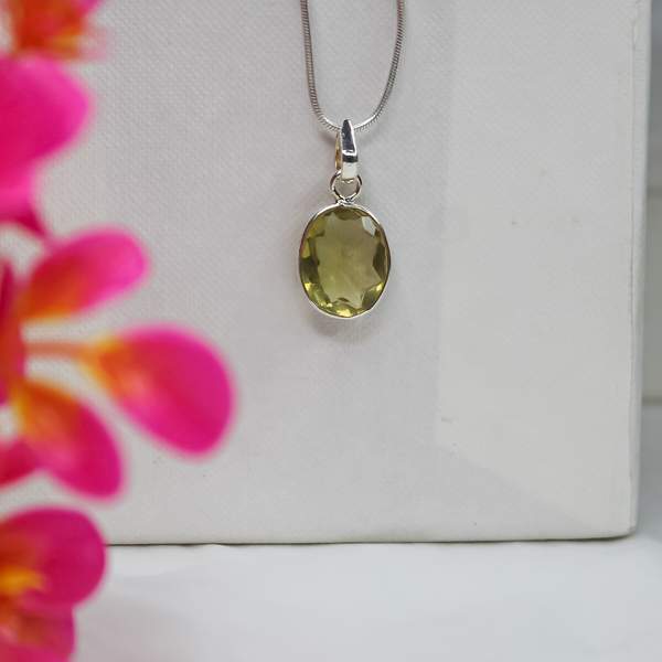 Lemon Quartz Silver Pendant for Clarity & Positivity 4
