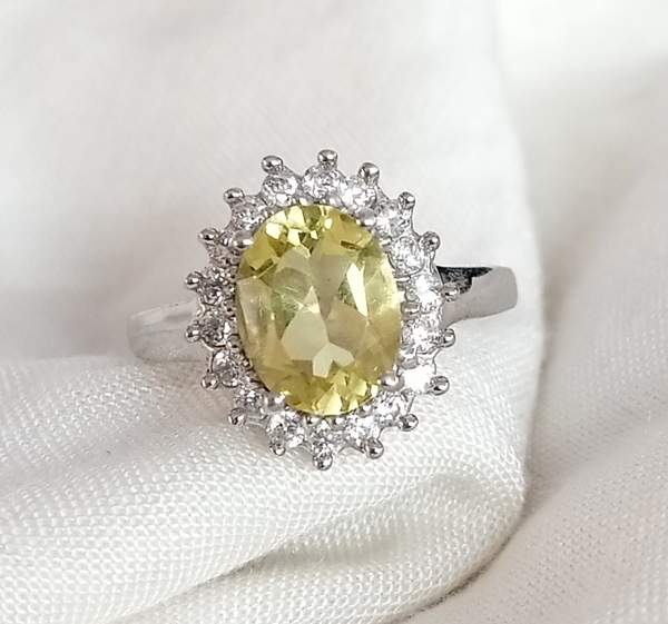 Lemon Quartz Silver Ring Radiate Positivity, Abundance & Clarity