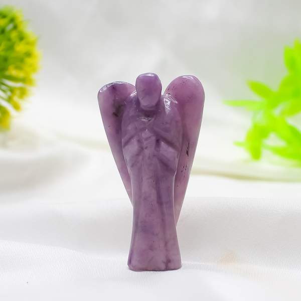 Lepidolite Crystal Angel for Peace, Intuition, and Love
