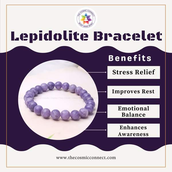 Lepidolite Healing Bracelet - Anxiety Relief & Emotional Balance 3