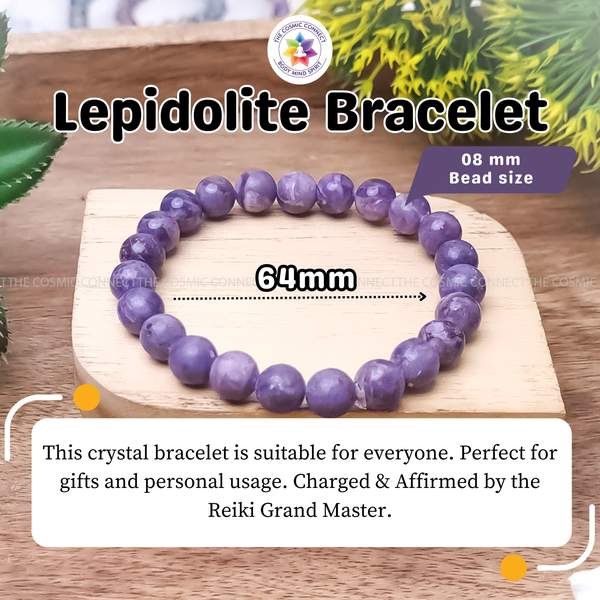 Lepidolite Healing Bracelet - Anxiety Relief & Emotional Balance 4
