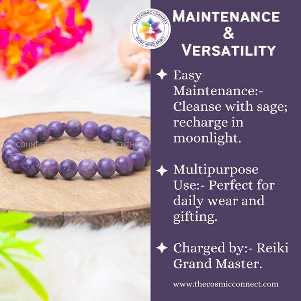 Lepidolite Healing Bracelet - Anxiety Relief & Emotional Balance 5