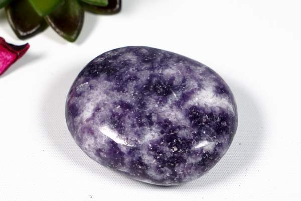 Lepidolite Palm Stone for Stress Relief & Deep Sleep