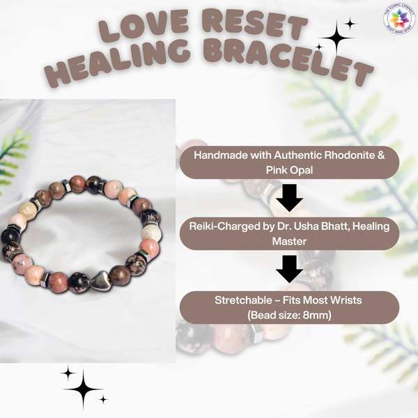 Love Reset Healing Bracelet with Rhodonite & Pink Opal | Self Love, Let Go 3
