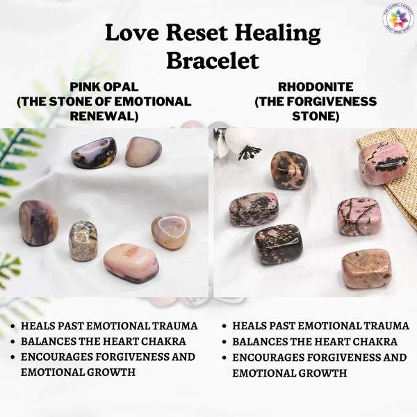 Love Reset Healing Bracelet with Rhodonite & Pink Opal | Self Love, Let Go 5