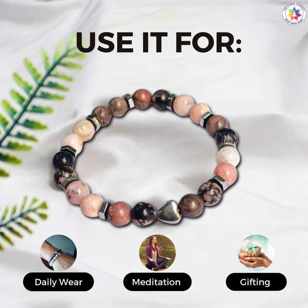 Love Reset Healing Bracelet with Rhodonite & Pink Opal | Self Love, Let Go 7