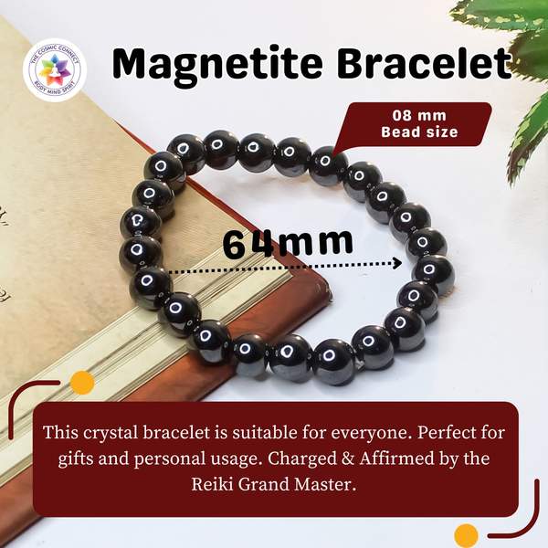 Magnetite Bracelet - Balance & Magnetic Healing | 8mm Beads 4