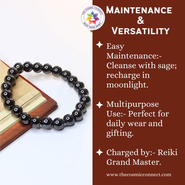 Magnetite Bracelet - Balance & Magnetic Healing | 8mm Beads 5