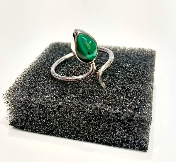 Malachite Adjustable Silver Ring Embrace Transformation and Healing 2