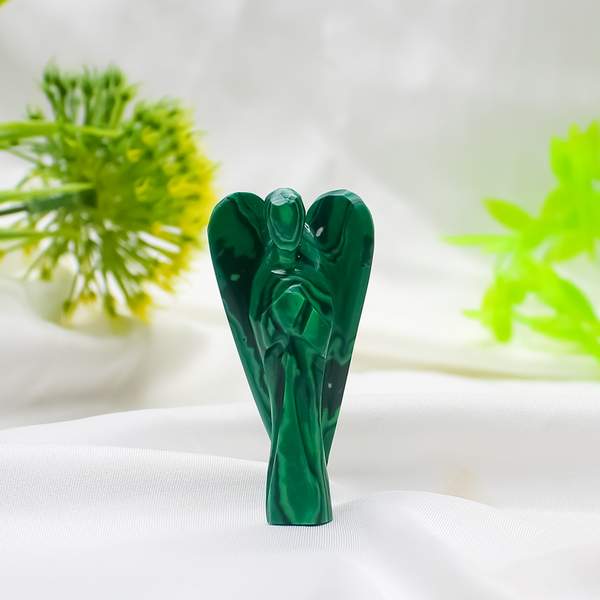 Malachite Crystal Angel for Wealth, and Transformation