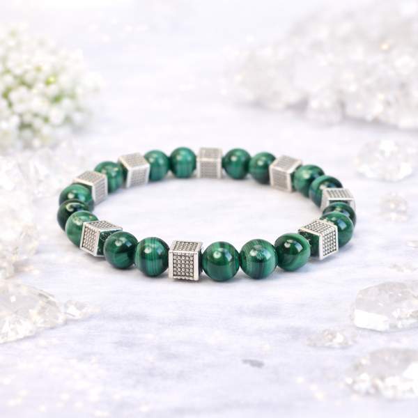 Malachite Healing Bracelet – Transformation, Protection & Prosperity