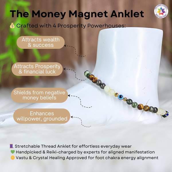 Money Magnet Crystal Anklet for Attract Abundance Every Step 5