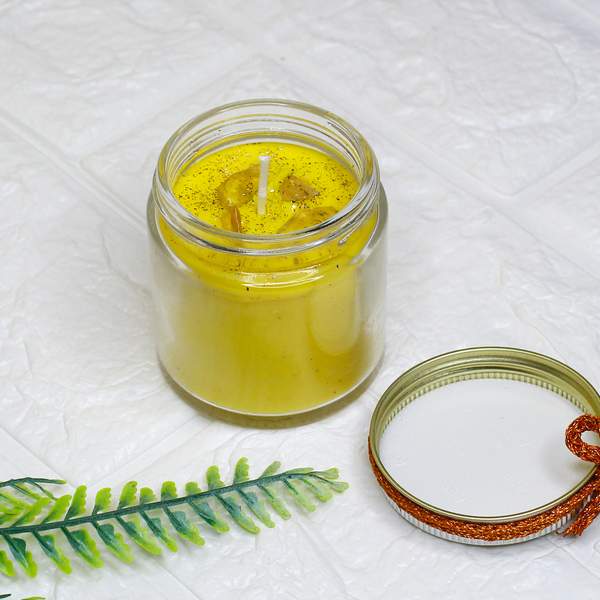 Money Manifestation Candle with Citrine Crystal