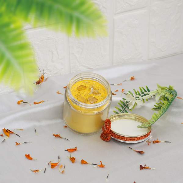 Money Manifestation Candle with Citrine Crystal 2