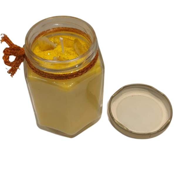 Money Manifestation Candle with Citrine Crystal 3