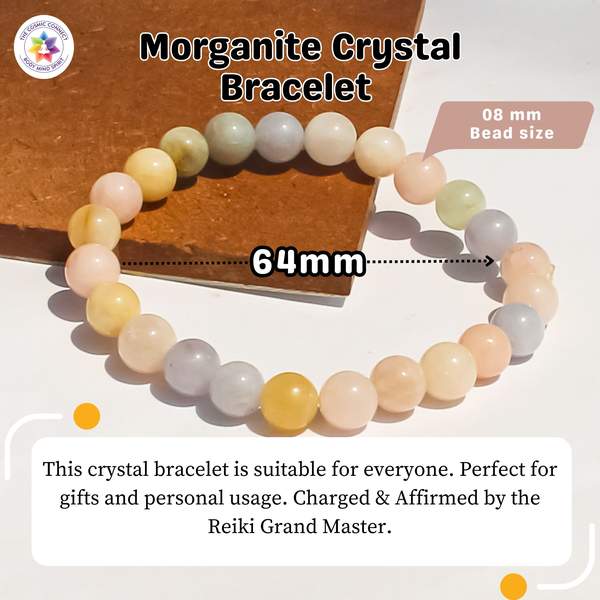 Morganite Healing Bracelet - Love Attraction | 8mm Beads 4