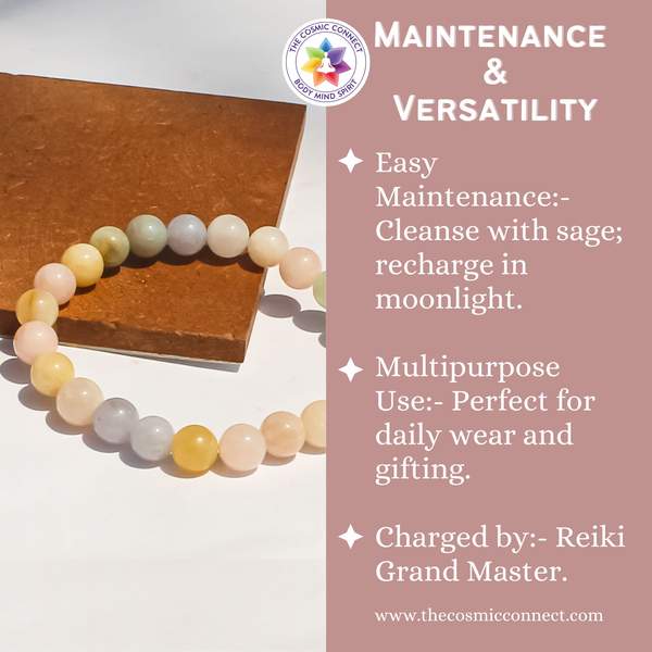 Morganite Healing Bracelet - Love Attraction | 8mm Beads 5