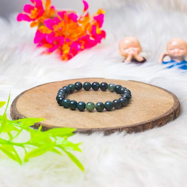 Moss Agate Healing Bracelet - Harmony & Stability | 8mm Beads 2