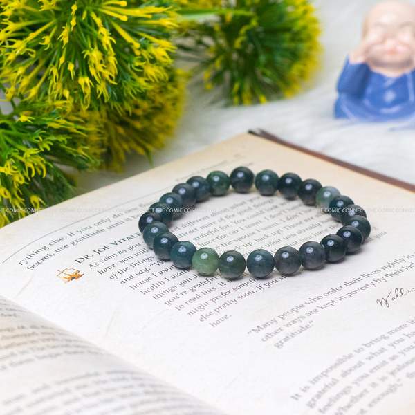 Moss Agate Healing Bracelet - Harmony & Stability | 8mm Beads 3