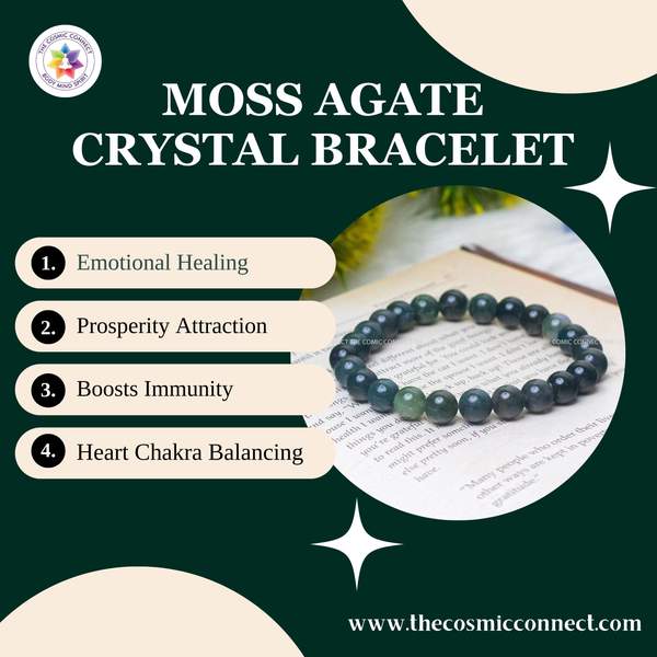 Moss Agate Healing Bracelet - Harmony & Stability | 8mm Beads 4