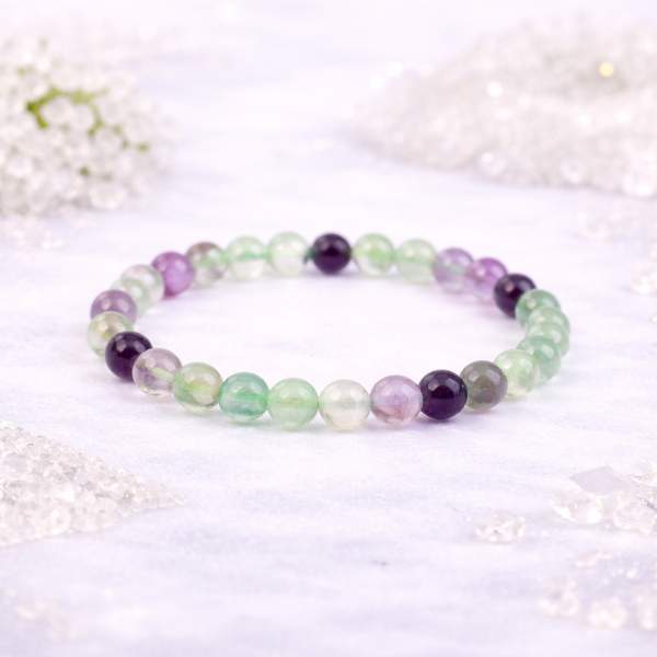 Multi Fluorite Faceted Healing Bracelet – Clarity, Protection & Energy Balance