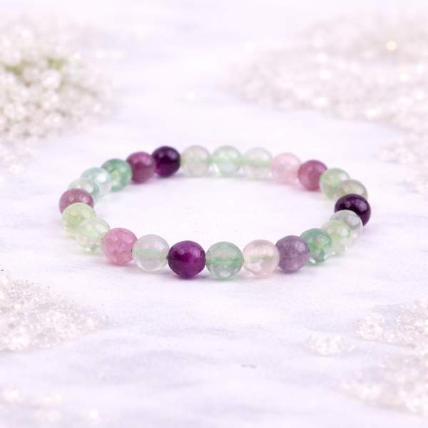 Multi Fluorite Faceted Healing Bracelet – Clarity, Protection & Energy Balance 6