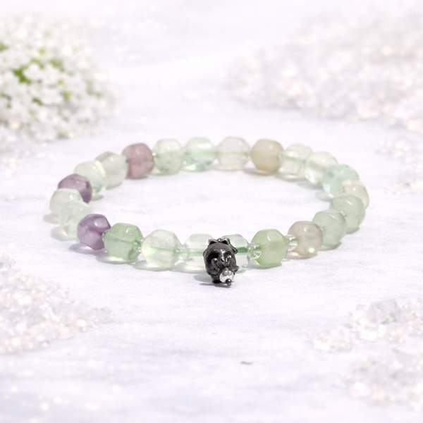 Multi Fluorite Faceted Healing Bracelet – Clarity, Protection
