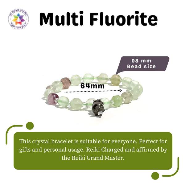 Multi Fluorite Faceted Healing Bracelet – Clarity, Protection 4