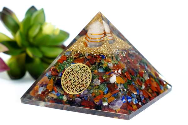 Multi-Stone Orgone Pyramid for Balance, Protection & Holistic Healing 2
