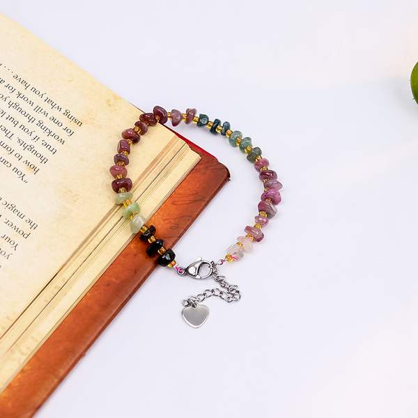Multi-Tourmaline Raw Crystal Bracelet for Protection, & Chakra Balancing 2