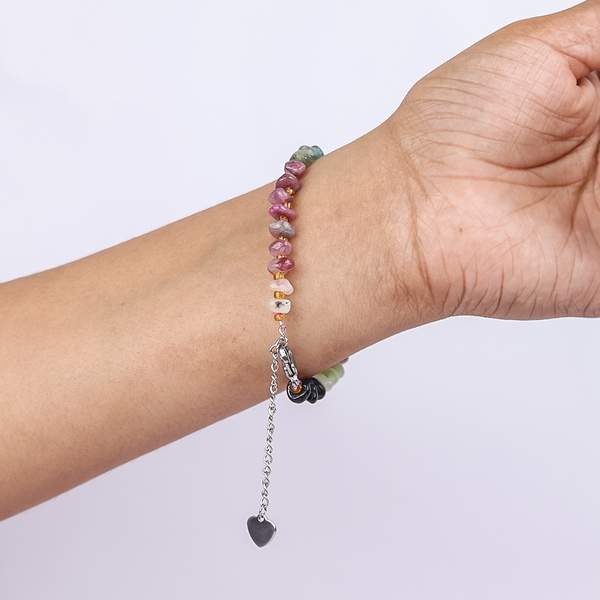 Multi-Tourmaline Raw Crystal Bracelet for Protection, & Chakra Balancing 3