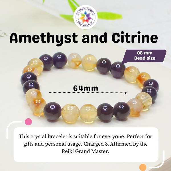Natural Amethyst and Citrine Bracelet Attract Money & Creativity 3