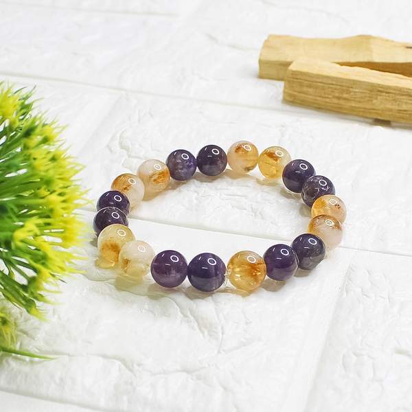 Natural Amethyst and Citrine Bracelet Attract Money & Creativity 5