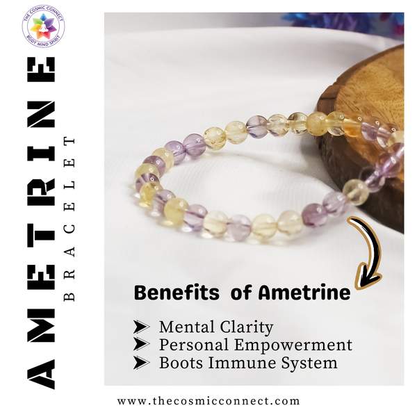 Natural Ametrine Healing Bracelet for Enhances Mental Clarity & Spiritual Growth 2