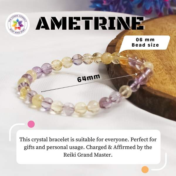 Natural Ametrine Healing Bracelet for Enhances Mental Clarity & Spiritual Growth 3